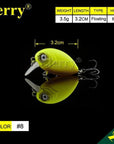 Jerry 1Pc 32Mm Ultralight Fishing Lures Micro Wobble Lures Trout Fishing Lures-Jerry Fishing Tackle-Yellow brown-Bargain Bait Box