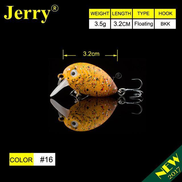 Jerry 1Pc 32Mm Ultralight Fishing Lures Micro Wobble Lures Trout Fishing Lures-Jerry Fishing Tackle-Yellow brown dots-Bargain Bait Box