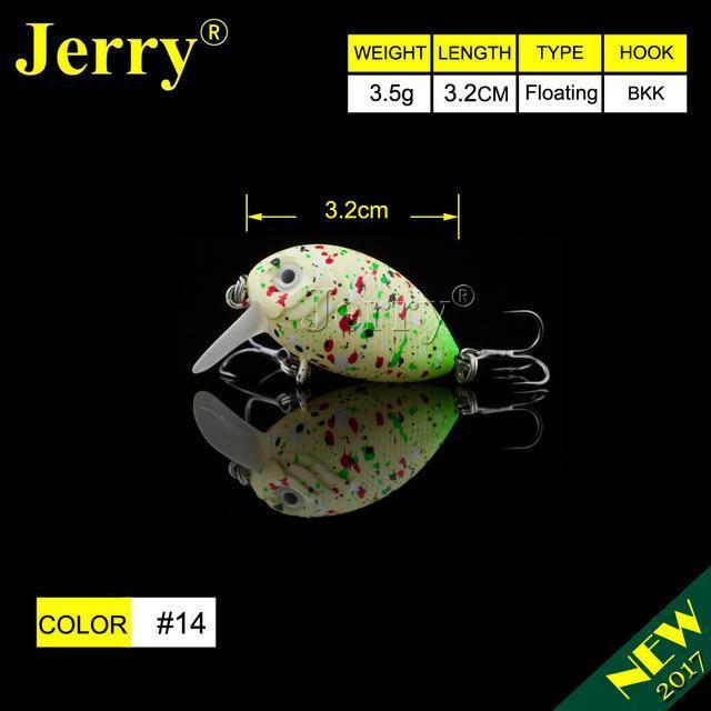 Jerry 1Pc 32Mm Ultralight Fishing Lures Micro Wobble Lures Trout Fishing Lures-Jerry Fishing Tackle-Yellow green-Bargain Bait Box