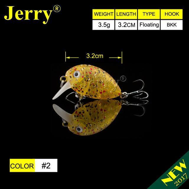 Jerry 1Pc 32Mm Ultralight Fishing Lures Micro Wobble Lures Trout Fishing Lures-Jerry Fishing Tackle-Yellow with spots-Bargain Bait Box
