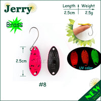 Jerry 1Pc Ultralight Fishing Spoons Freshwater Fishing Bait Japanese Brass Trout-Jerry Fishing Tackle-2.5g Purple-Bargain Bait Box