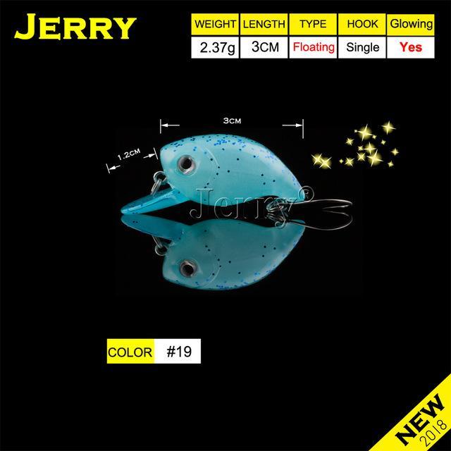 Jerry 3Cm Trout Area Fishing Lures Hard Bait Plugs Lake Trout Fishing Wobbler-Jerry Fishing Tackle-Glowing blue-Bargain Bait Box