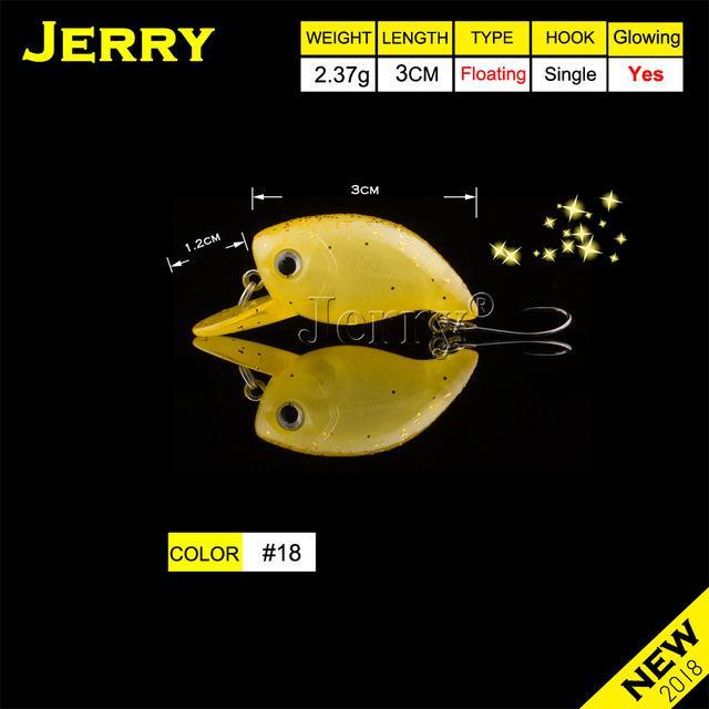Jerry 3Cm Trout Area Fishing Lures Hard Bait Plugs Lake Trout Fishing Wobbler-Jerry Fishing Tackle-Glowing yellow-Bargain Bait Box