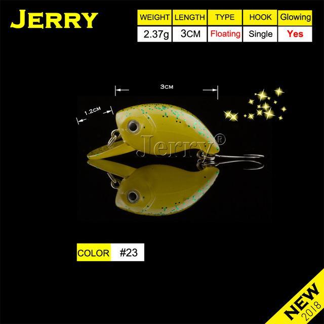 Jerry 3Cm Trout Area Fishing Lures Hard Bait Plugs Lake Trout Fishing Wobbler-Jerry Fishing Tackle-Glowing yellow green-Bargain Bait Box