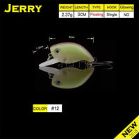 Jerry 3Cm Trout Area Fishing Lures Hard Bait Plugs Lake Trout Fishing Wobbler-Jerry Fishing Tackle-Matt brown green-Bargain Bait Box