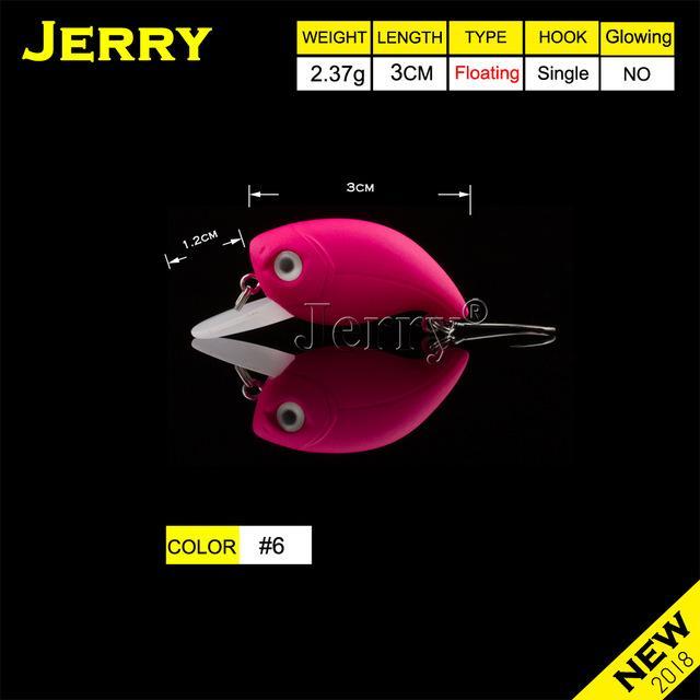 Jerry 3Cm Trout Area Fishing Lures Hard Bait Plugs Lake Trout Fishing Wobbler-Jerry Fishing Tackle-Matt pink-Bargain Bait Box
