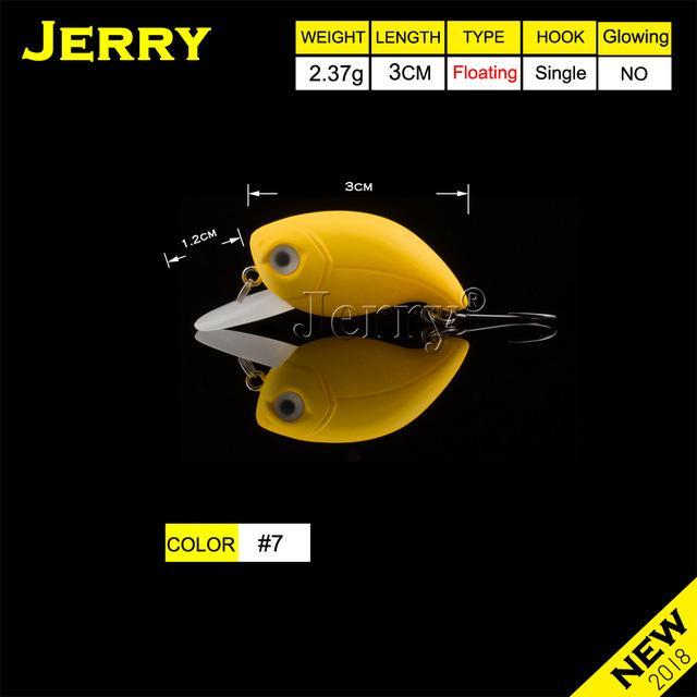 Jerry 3Cm Trout Area Fishing Lures Hard Bait Plugs Lake Trout Fishing Wobbler-Jerry Fishing Tackle-Matt yellow-Bargain Bait Box