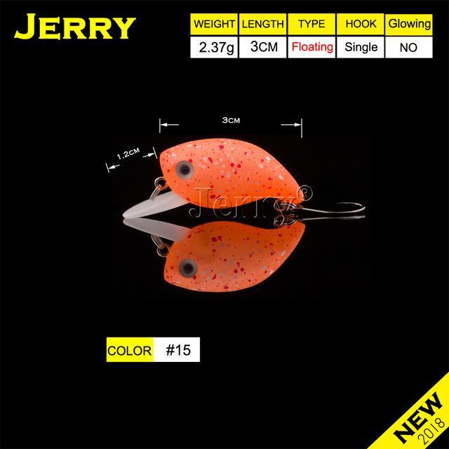 Jerry 3Cm Trout Area Fishing Lures Hard Bait Plugs Lake Trout Fishing Wobbler-Jerry Fishing Tackle-Orange with dots-Bargain Bait Box