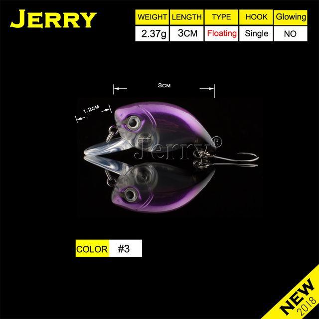 Jerry 3Cm Trout Area Fishing Lures Hard Bait Plugs Lake Trout Fishing Wobbler-Jerry Fishing Tackle-Pearl purple black-Bargain Bait Box