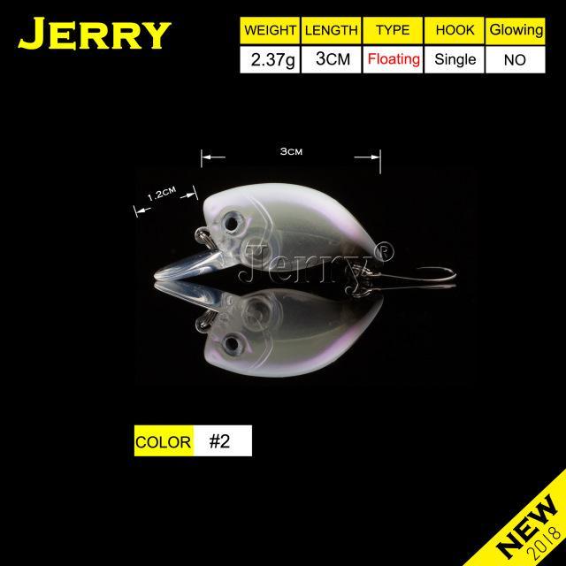 Jerry 3Cm Trout Area Fishing Lures Hard Bait Plugs Lake Trout Fishing Wobbler-Jerry Fishing Tackle-Pearl white black-Bargain Bait Box