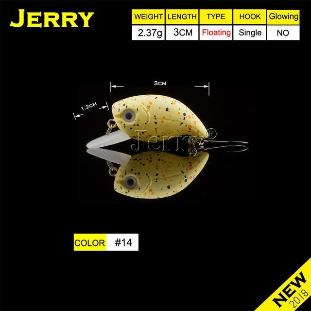Jerry 3Cm Trout Area Fishing Lures Hard Bait Plugs Lake Trout Fishing Wobbler-Jerry Fishing Tackle-Yellow with dots-Bargain Bait Box