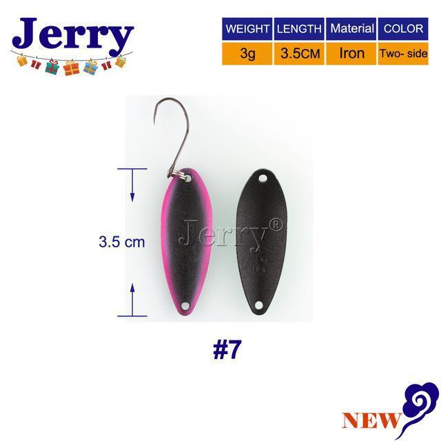 Jerry 3G 4.5G High Quality Fishing Spoons Area Trout Fishing Lures Pesca Micro-Jerry Fishing Tackle-3g black pink-Bargain Bait Box