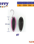 Jerry 3G 4.5G High Quality Fishing Spoons Area Trout Fishing Lures Pesca Micro-Jerry Fishing Tackle-3g black pink-Bargain Bait Box