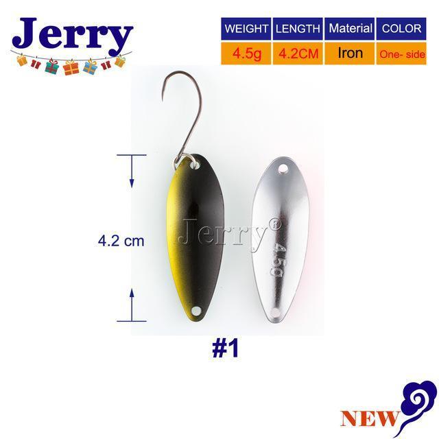 Jerry 3G 4.5G High Quality Fishing Spoons Area Trout Fishing Lures Pesca Micro-Jerry Fishing Tackle-3g gold black-Bargain Bait Box