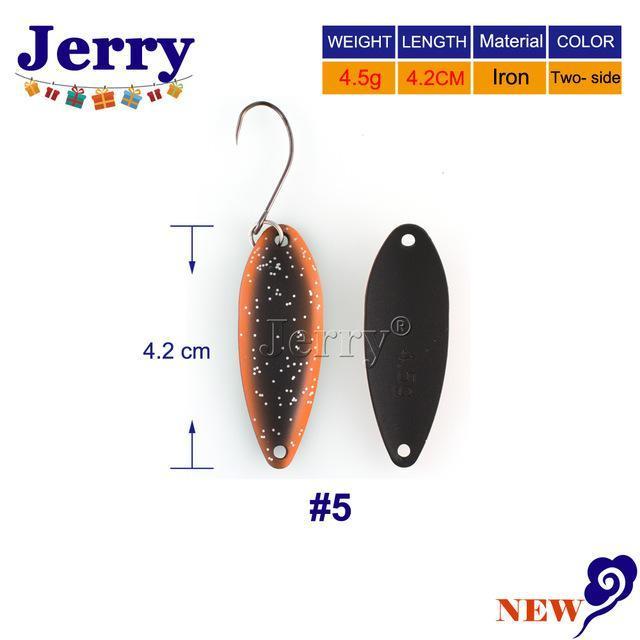 Jerry 3G 4.5G High Quality Fishing Spoons Area Trout Fishing Lures Pesca Micro-Jerry Fishing Tackle-3g gold black-Bargain Bait Box