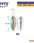Jerry 3G 4.5G High Quality Fishing Spoons Area Trout Fishing Lures Pesca Micro-Jerry Fishing Tackle-3g green orange-Bargain Bait Box