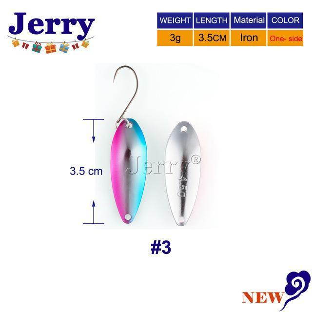 Jerry 3G 4.5G High Quality Fishing Spoons Area Trout Fishing Lures Pesca Micro-Jerry Fishing Tackle-3g pink blue-Bargain Bait Box