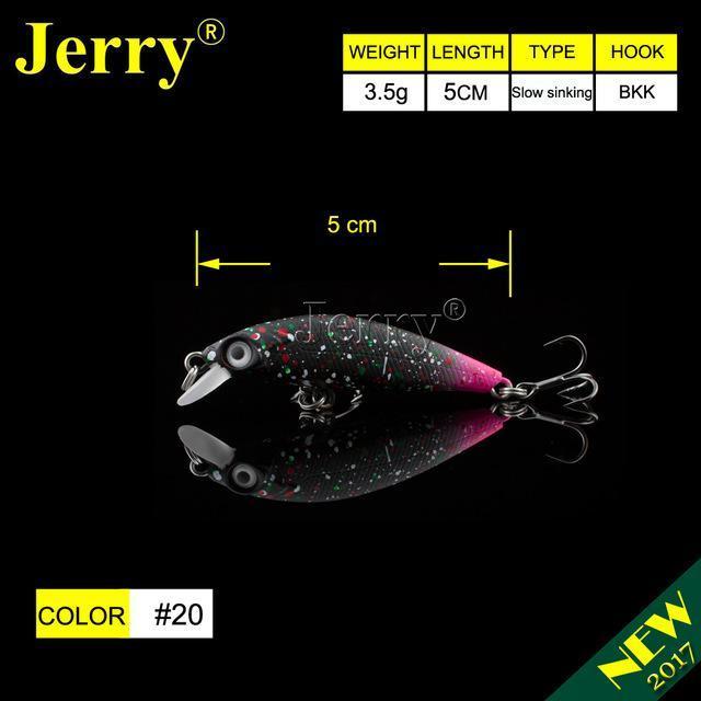 Jerry 5Cm Ultralight Fishing Lures Micro Minnow Lure Hard Bait Slow Sinking-Jerry Fishing Tackle-Black pink-Bargain Bait Box