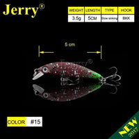 Jerry 5Cm Ultralight Fishing Lures Micro Minnow Lure Hard Bait Slow Sinking-Jerry Fishing Tackle-Brown green-Bargain Bait Box