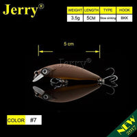 Jerry 5Cm Ultralight Fishing Lures Micro Minnow Lure Hard Bait Slow Sinking-Jerry Fishing Tackle-Chocolate-Bargain Bait Box