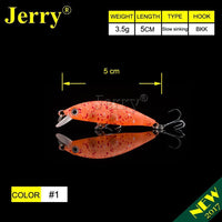 Jerry 5Cm Ultralight Fishing Lures Micro Minnow Lure Hard Bait Slow Sinking-Jerry Fishing Tackle-Clear orange-Bargain Bait Box