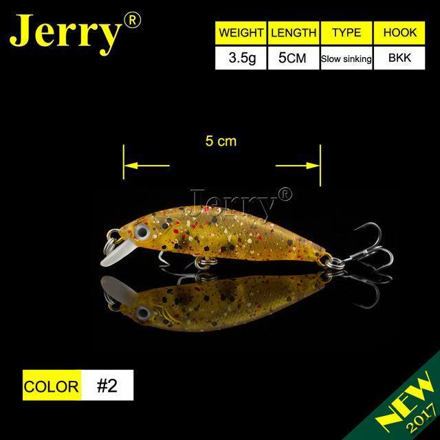 Jerry 5Cm Ultralight Fishing Lures Micro Minnow Lure Hard Bait Slow Sinking-Jerry Fishing Tackle-Clear yellow-Bargain Bait Box