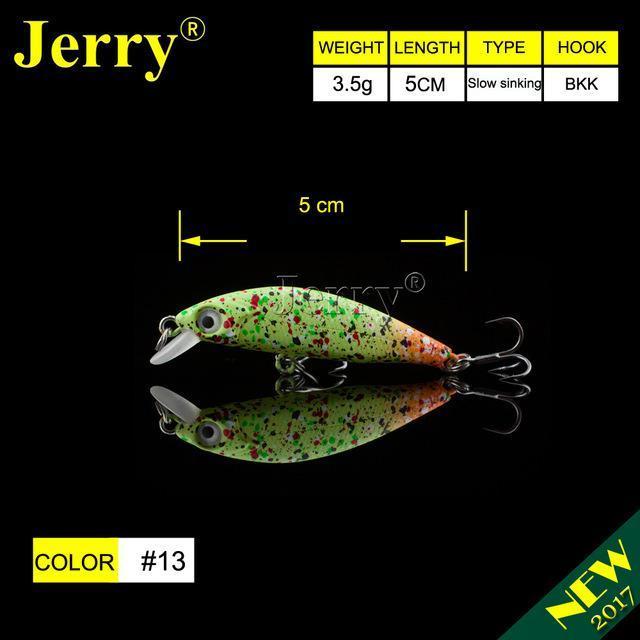 Jerry 5Cm Ultralight Fishing Lures Micro Minnow Lure Hard Bait Slow Sinking-Jerry Fishing Tackle-Green orange-Bargain Bait Box