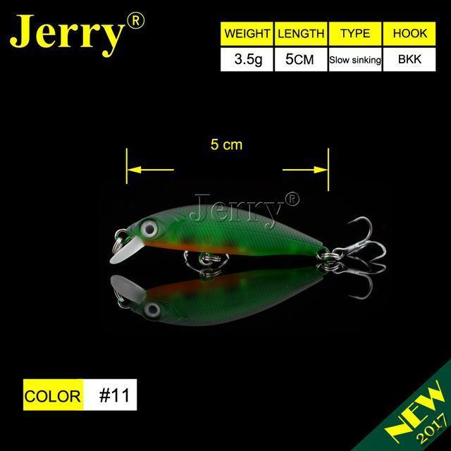 Jerry 5Cm Ultralight Fishing Lures Micro Minnow Lure Hard Bait Slow Sinking-Jerry Fishing Tackle-Green orange belly-Bargain Bait Box