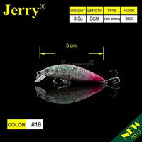 Jerry 5Cm Ultralight Fishing Lures Micro Minnow Lure Hard Bait Slow Sinking-Jerry Fishing Tackle-Grey pink-Bargain Bait Box