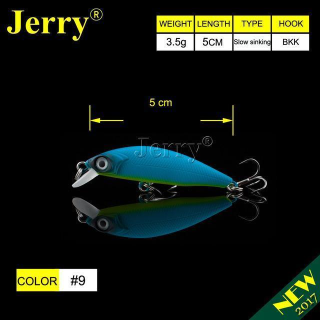 Jerry 5Cm Ultralight Fishing Lures Micro Minnow Lure Hard Bait Slow Sinking-Jerry Fishing Tackle-Matt blue-Bargain Bait Box