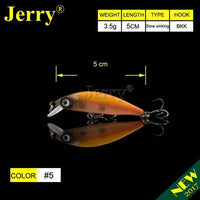 Jerry 5Cm Ultralight Fishing Lures Micro Minnow Lure Hard Bait Slow Sinking-Jerry Fishing Tackle-Orange black face-Bargain Bait Box
