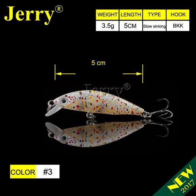 Jerry 5Cm Ultralight Fishing Lures Micro Minnow Lure Hard Bait Slow Sinking-Jerry Fishing Tackle-Pearl white-Bargain Bait Box