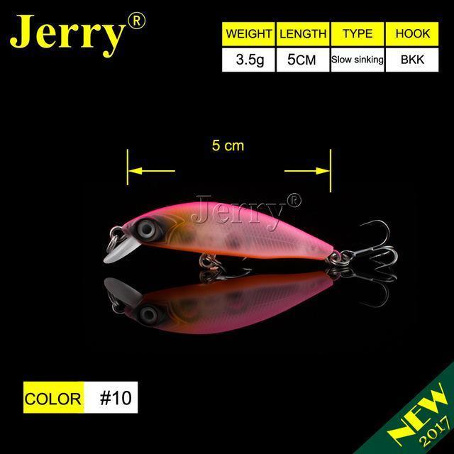 Jerry 5Cm Ultralight Fishing Lures Micro Minnow Lure Hard Bait Slow Sinking-Jerry Fishing Tackle-Pink black face-Bargain Bait Box