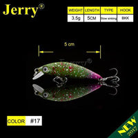 Jerry 5Cm Ultralight Fishing Lures Micro Minnow Lure Hard Bait Slow Sinking-Jerry Fishing Tackle-Pumpkin green purple-Bargain Bait Box
