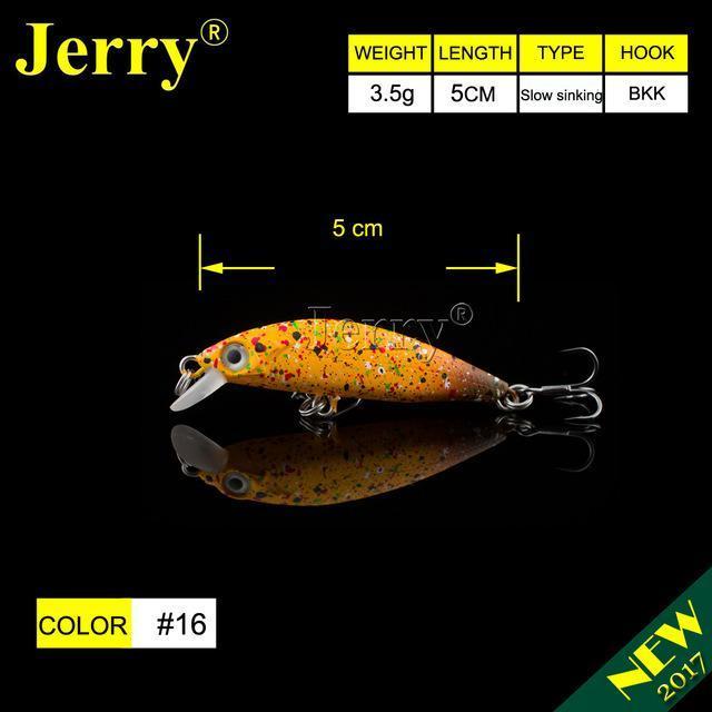 Jerry 5Cm Ultralight Fishing Lures Micro Minnow Lure Hard Bait Slow Sinking-Jerry Fishing Tackle-Yellow brown-Bargain Bait Box