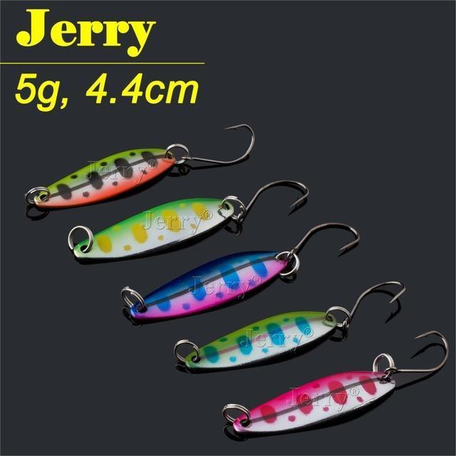 Jerry 5Pcs 3.3G 5G Artificial Fishing Lures Lightweight Trolling Spoons For-Jerry Fishing Tackle-5g color pattern 1-Bargain Bait Box
