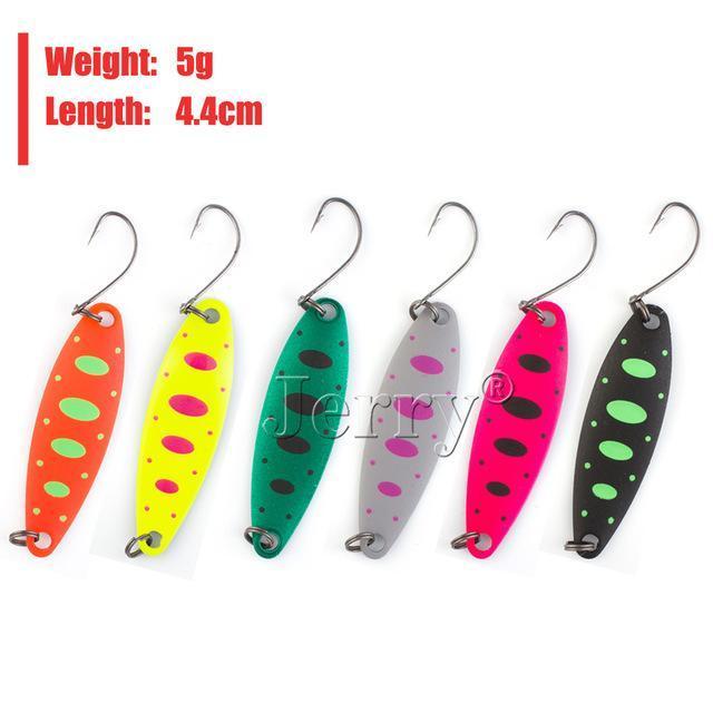 Jerry 5Pcs 3.3G 5G Artificial Fishing Lures Lightweight Trolling Spoons For-Jerry Fishing Tackle-5g color pattern 3-Bargain Bait Box