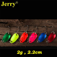 Jerry 6Pcs 2G Pesca Micro Mini Trout Spoon Lures Ultralight River Fishing Spoons-Jerry Fishing Tackle-Black spots-Bargain Bait Box
