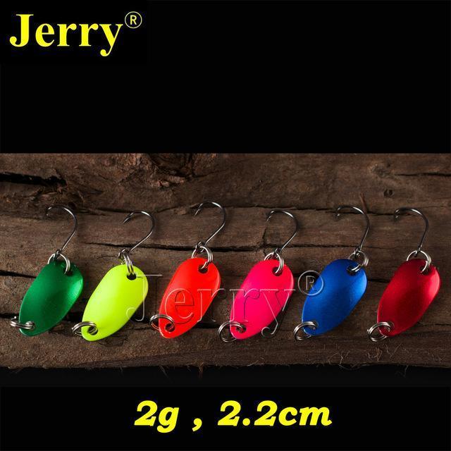 Jerry 6Pcs 2G Pesca Micro Mini Trout Spoon Lures Ultralight River Fishing Spoons-Jerry Fishing Tackle-Pure color-Bargain Bait Box