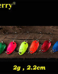 Jerry 6Pcs 2G Pesca Micro Mini Trout Spoon Lures Ultralight River Fishing Spoons-Jerry Fishing Tackle-With sparkles-Bargain Bait Box