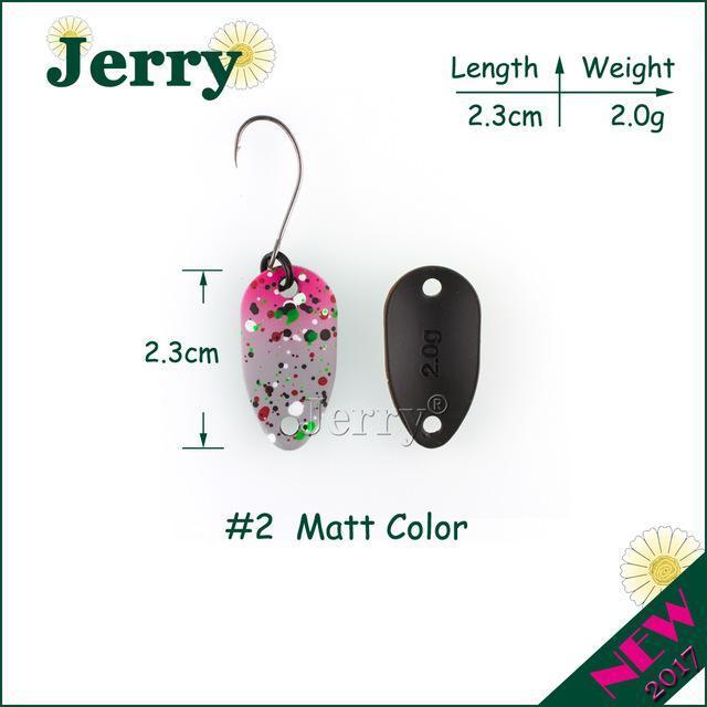 Jerry Pesca Two Side Colors Micro Fishing Spoons Trout Spoon Wobbler Fishing-Jerry Fishing Tackle-2g grey pink-Bargain Bait Box