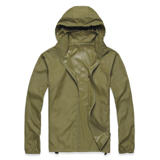 Jho-Outdoor Unisex Cycling Running Waterproof Windproof Jacket Rain Coat-Let&#39;s Have Fun Store-Army Green-XS-Bargain Bait Box