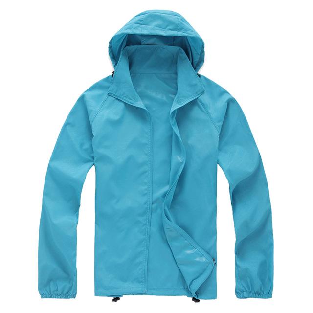 Jho-Outdoor Unisex Cycling Running Waterproof Windproof Jacket Rain Coat-Let&#39;s Have Fun Store-lake blue-XS-Bargain Bait Box