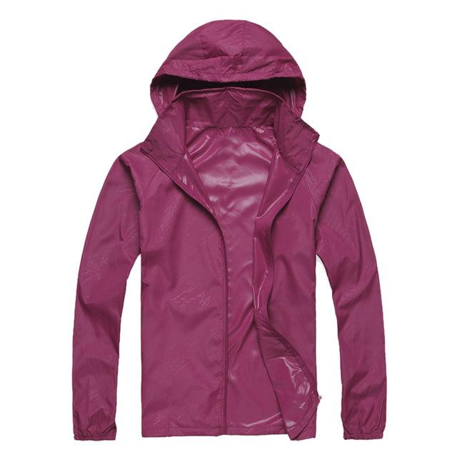 Jho-Outdoor Unisex Cycling Running Waterproof Windproof Jacket Rain Coat-Let&#39;s Have Fun Store-Purple red-XS-Bargain Bait Box
