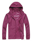Jho-Outdoor Unisex Cycling Running Waterproof Windproof Jacket Rain Coat-Let's Have Fun Store-Purple red-XS-Bargain Bait Box