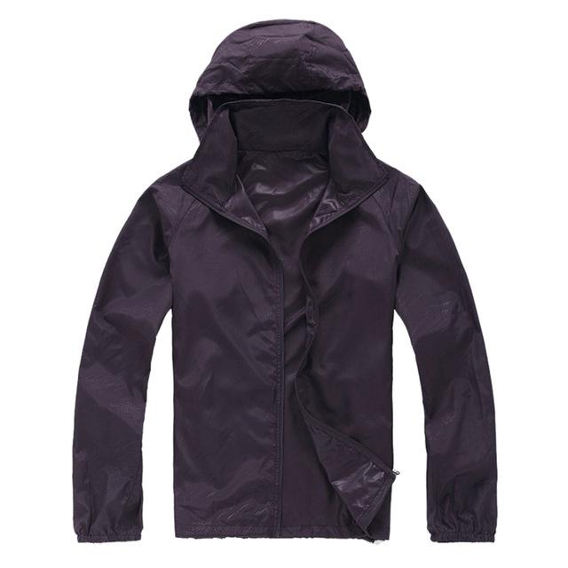 Jho-Outdoor Unisex Cycling Running Waterproof Windproof Jacket Rain Coat-Let&#39;s Have Fun Store-Purple-XS-Bargain Bait Box