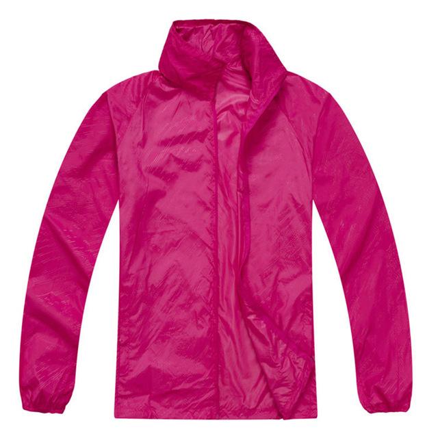 Jho-Outdoor Unisex Cycling Running Waterproof Windproof Jacket Rain Coat-Let&#39;s Have Fun Store-rose red-XS-Bargain Bait Box