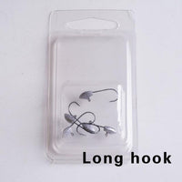 Jig Head 0.8G 5Pcs High Quality Jigs Bait Fishing Hook For Soft Worm Lure Lead-haofishing Store-Long hook-Bargain Bait Box