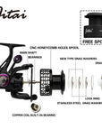 Jitai 2019 Spinning Reel With Free Spool Lightweight Cnc Aluminum Spool-Fishing Reels-Jitai Store-Gold-11-1000 Series-Bargain Bait Box