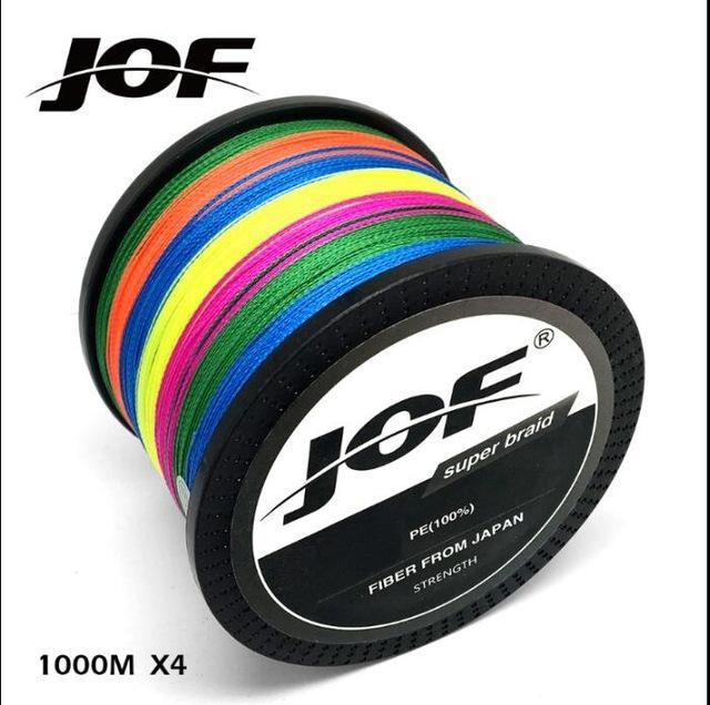 Jof 1000M Multifilament Fishing Line 100% Pe Braided 4 Threads Fly Fishing-liang1 Store-Muliticolor-0.4-Bargain Bait Box
